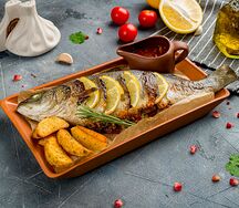 Сибас с картофелем по-деревенски