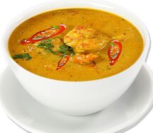 Желтый карри с креветками