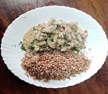 Мясо с грибами