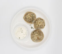 Манты с рубленным мясом и тыквой 