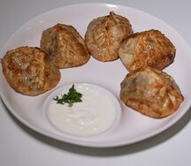 Манты с рубленным мясом жаренные