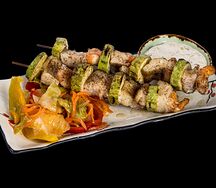 Шашлычки с креветкой и судаком