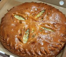 Пирог с творогом и зеленью