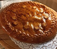 Пирог с грибами и сыром