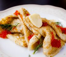 Блины с красной икрой