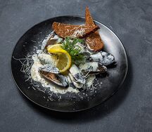 Мидии в сливочно-горчичном соусе