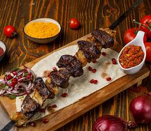 Баранья печень с курдюком