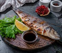 Рыба Сибас на мангале