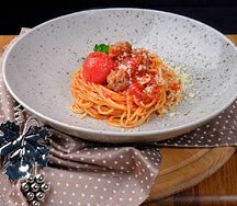 Детская паста с мясными шариками