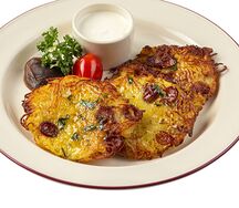 Драники с колбасками