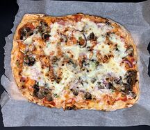 Римская пицца Бекон и грибы