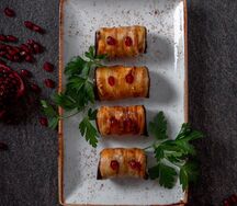 Рулетики из баклажанов с орехами