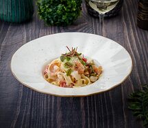 Феттуччине с креветками