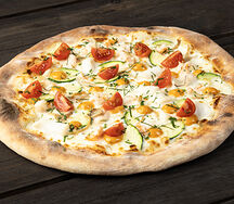 Пицца с креветками, кальмаром и соусом том ям 32 см