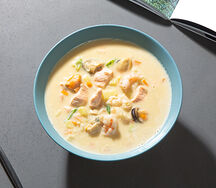 Сливочный суп с морепродуктами