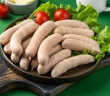 Сосиски куриные сливочные с сыром замороженные