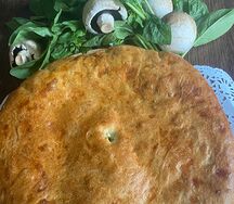 Пирог с грибами и сыром