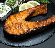 Семга на углях