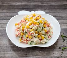 Крабовый салат с рисом