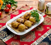 Картофель с курдюком на углях