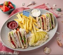 Клаб сэндвич с ветчиной и сыром