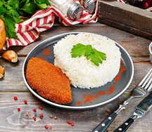 Рис в паре с куриной котлетой