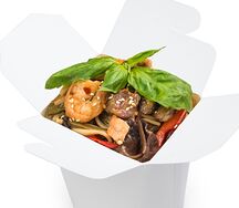 Острый удон с морепродуктами