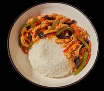 Свинина в кисло-сладком соусе с рисом