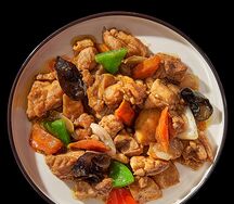 Томленая курица с овощами