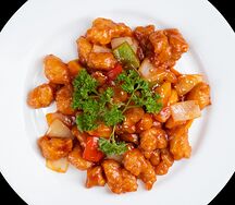 Курица с ананасами в кисло-сладком соусе