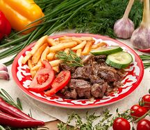 Печень говяжья с фри