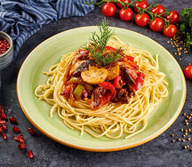 Спагетти с говядиной