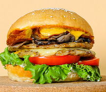 Чизбургер куриный с грибами