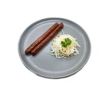 Охотничьи колбаски с квашенной капустой