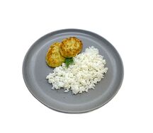Рыбные котлеты с рисом