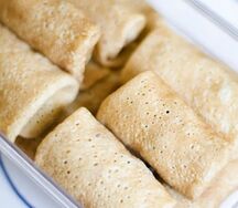 Блины с мясом и яйцом