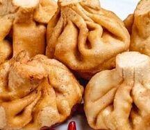 Хинкали жареные с говядиной