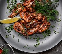 Северные креветки жареные