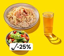 Ужин с пастой Карбонара