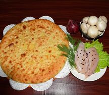 Осетинский пирог с курицей и грибами