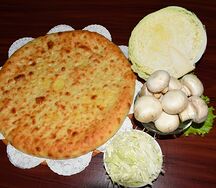 Осетинский пирог с грибами и капустой