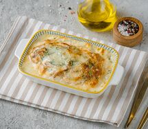Запеканка с красной рыбой по-московски