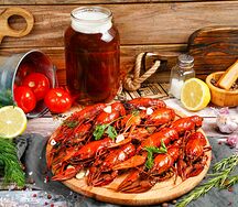 Раки корейской варки в соусе кимчи от шефа
