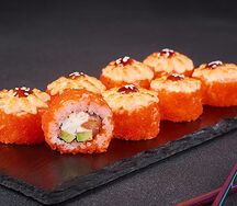 Ролл Запеченный сырный с лососем