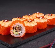 Ролл Запеченный сырный с грибами шиитаке