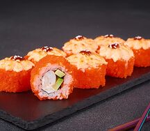 Ролл Запеченный сырный с тигровой креветкой