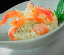 Ризотто с тигровыми креветками