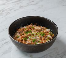 Орзо с белыми грибами и беконом