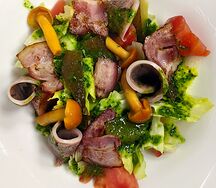 Салат с языком и опятами