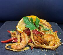 Паста стир-фрай с креветками